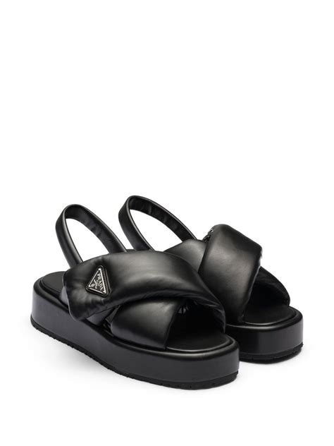 prada brown leather sandals|farfetch Prada soft padded sandals.